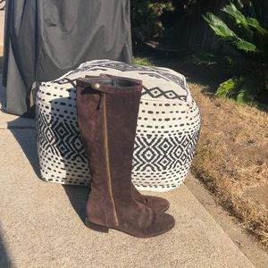 J crew knee high brown suede boots